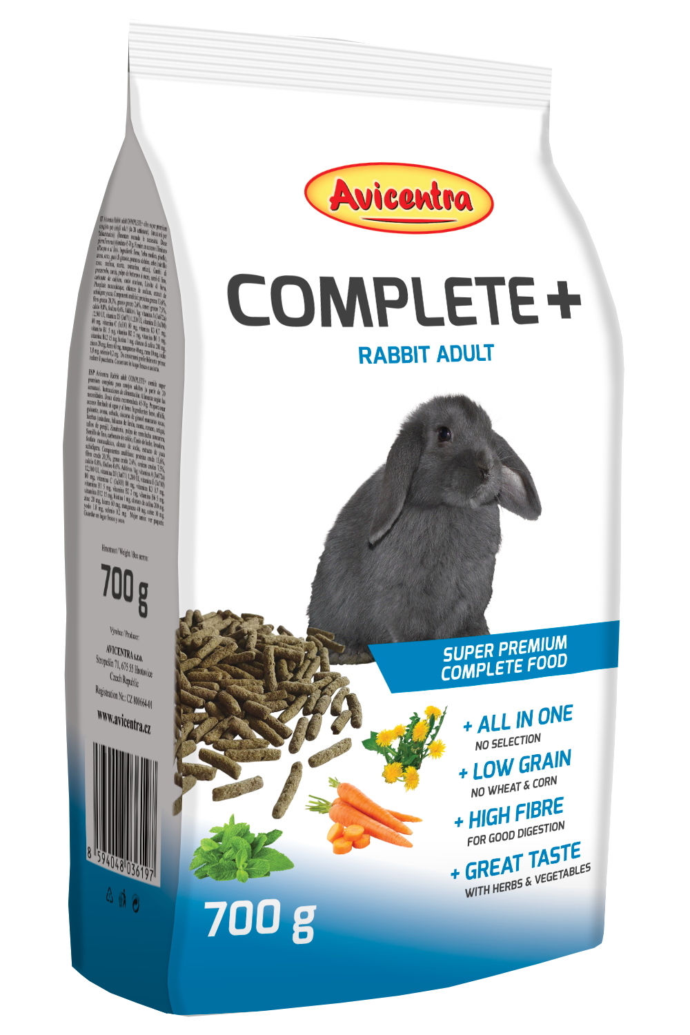 Králik adult COMPLETE+ 700g  (5ks/bal)                                                                                                                                                                                                                         