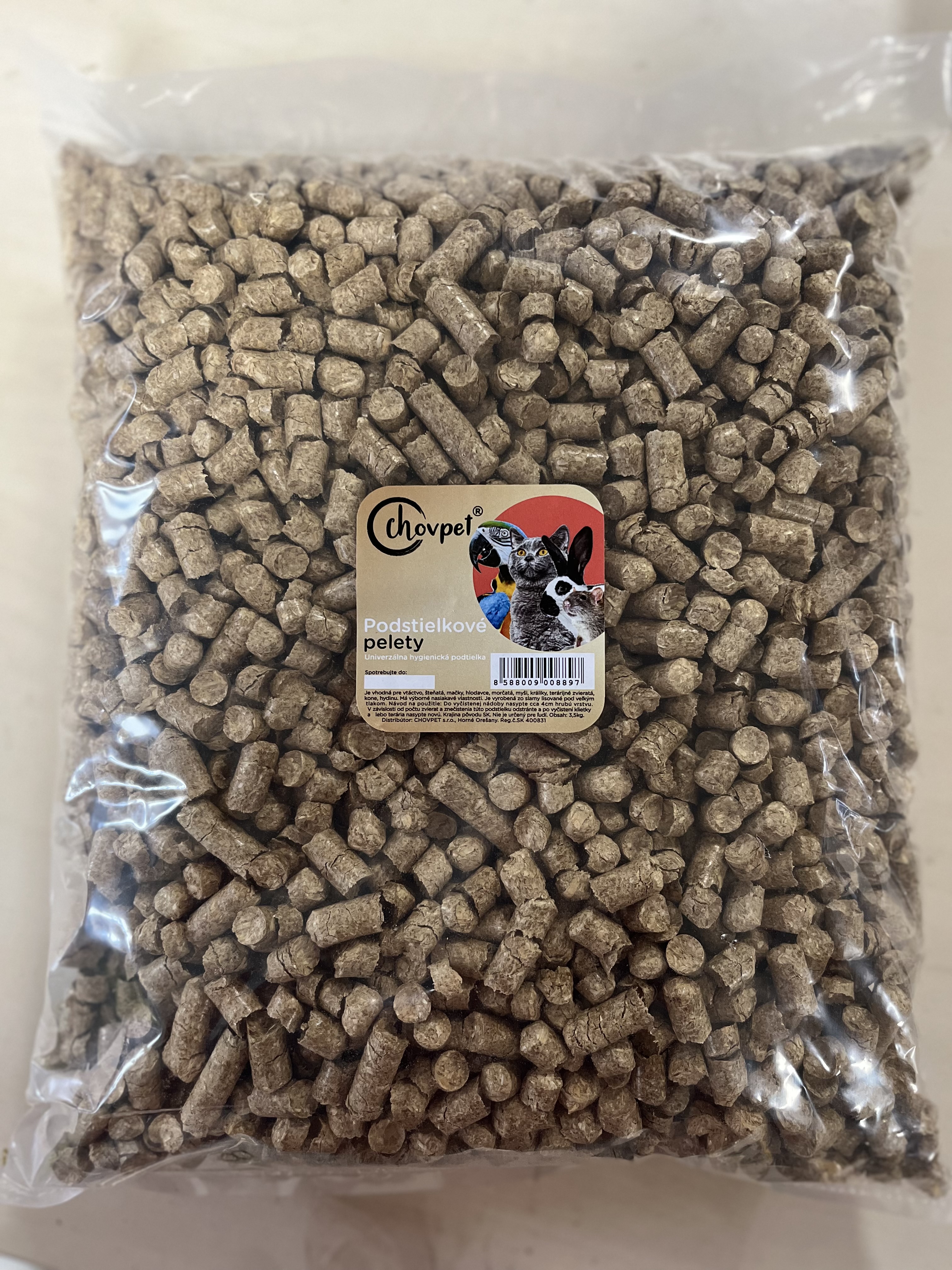 Ch.podstielkové pelety  priemer 1cm 3,5kg                                                                                                                                                                                                                      