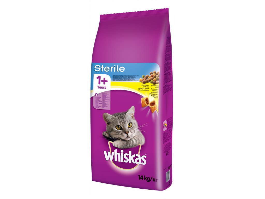 Whiskas granule Steril s kuracím mäsom 14kg                                                                                                                                                                                                                   