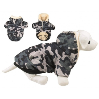 Kabát s kapucňou a kožušinkou Camouflage 30cm T