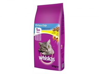 Whiskas granule Steril s kuracím mäsom 14kg Z