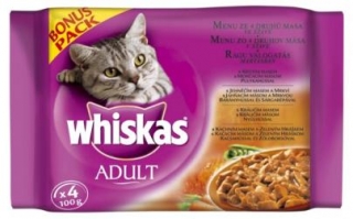 Whiskas kapsičky 3+1 4druhy mäsa (13ks/bal) Z